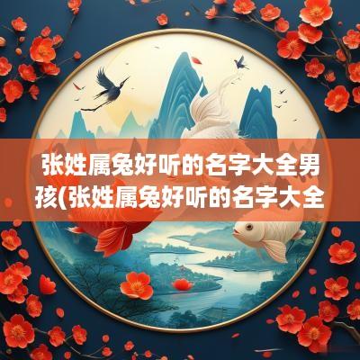 张姓属兔好听的名字大全男孩(张姓属兔好听的名字大全女)