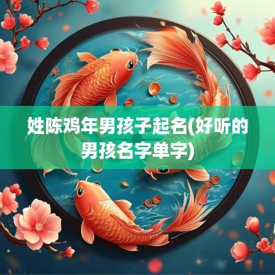姓陈鸡年男孩子起名(好听的男孩名字单字)
