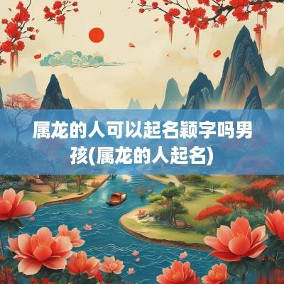 属龙的人可以起名颖字吗男孩(属龙的人起名)