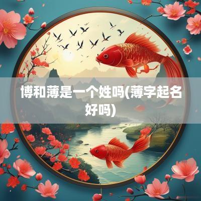 博和薄是一个姓吗(薄字起名好吗)