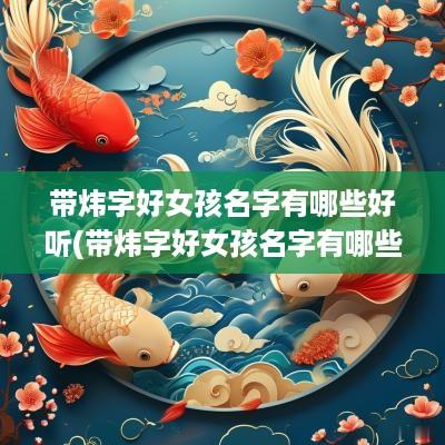 带炜字好女孩名字有哪些好听(带炜字好女孩名字有哪些呢)