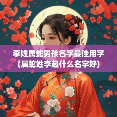 李姓属蛇男孩名字最佳用字(属蛇姓李起什么名字好)