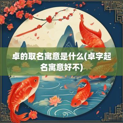 卓的取名寓意是什么(卓字起名寓意好不)