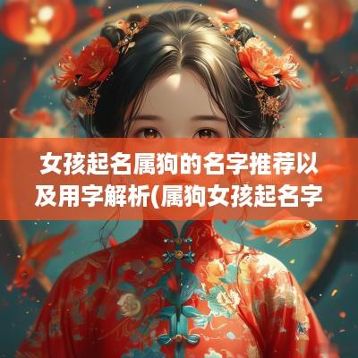 女孩起名属狗的名字推荐以及用字解析(属狗女孩起名字用什么字最好)