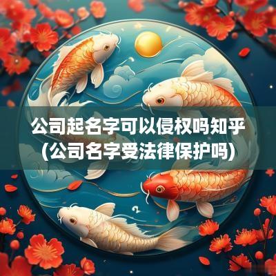 公司起名字可以侵权吗知乎(公司名字受法律保护吗)