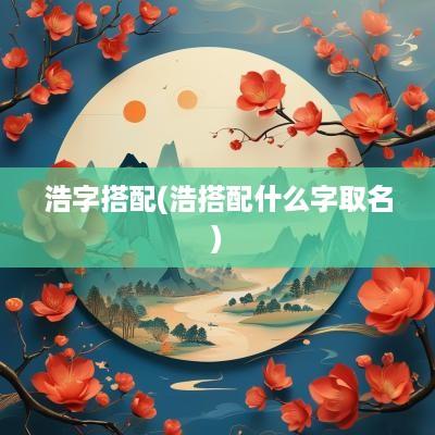 浩字搭配(浩搭配什么字取名)