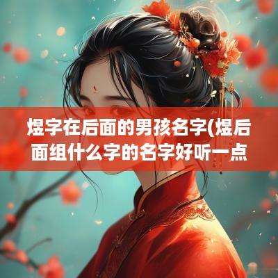 煜字在后面的男孩名字(煜后面组什么字的名字好听一点)