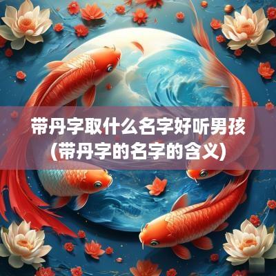 带丹字取什么名字好听男孩(带丹字的名字的含义)
