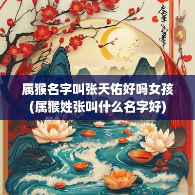 属猴名字叫张天佑好吗女孩(属猴姓张叫什么名字好)