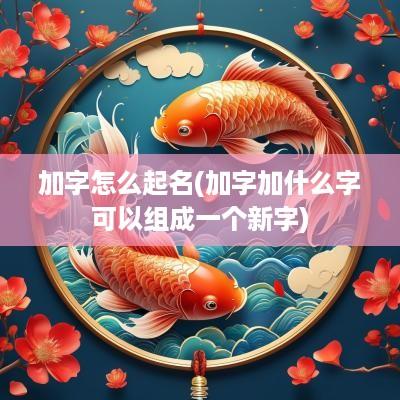 加字怎么起名(加字加什么字可以组成一个新字)