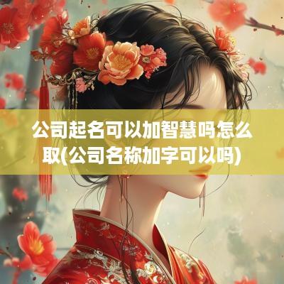 公司起名可以加智慧吗怎么取(公司名称加字可以吗)