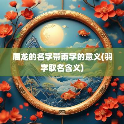 属龙的名字带雨字的意义(羽字取名含义)