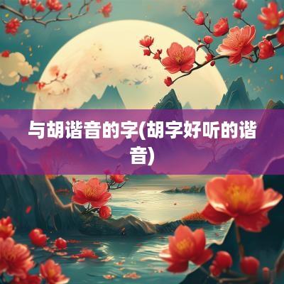 与胡谐音的字(胡字好听的谐音)