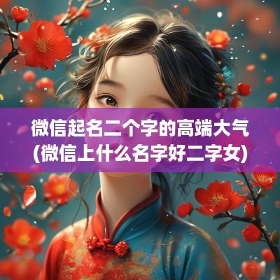 微信起名二个字的高端大气(微信上什么名字好二字女)