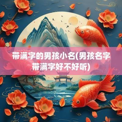 带满字的男孩小名(男孩名字带满字好不好听)