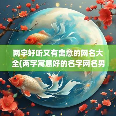 两字好听又有寓意的网名大全(两字寓意好的名字网名男)