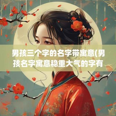 男孩三个字的名字带寓意(男孩名字寓意稳重大气的字有哪些)