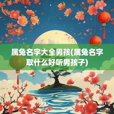 属兔名字大全男孩(属兔名字取什么好听男孩子)