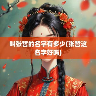 叫张哲的名字有多少(张哲这名字好吗)