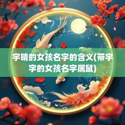 宇晴的女孩名字的含义(带宇字的女孩名字属鼠)
