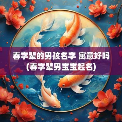 春字辈的男孩名字 寓意好吗(春字辈男宝宝起名)