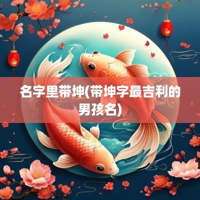 名字里带坤(带坤字最吉利的男孩名)