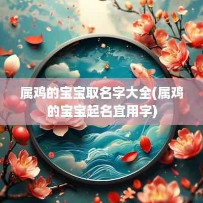 属鸡的宝宝取名字大全(属鸡的宝宝起名宜用字)