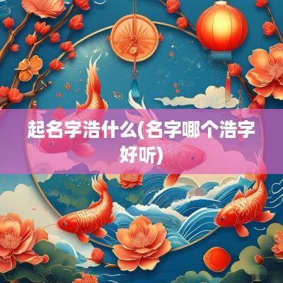 起名字浩什么(名字哪个浩字好听)