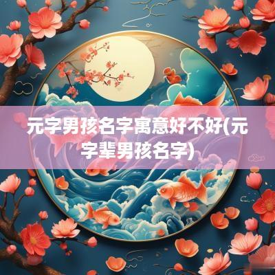 元字男孩名字寓意好不好(元字辈男孩名字)