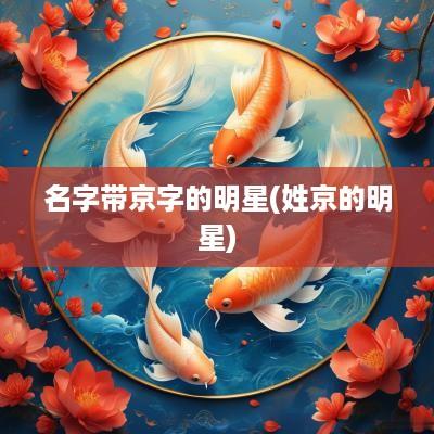 名字带京字的明星(姓京的明星)