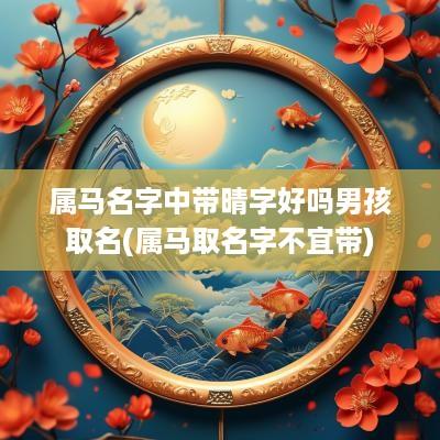 属马名字中带晴字好吗男孩取名(属马取名字不宜带)