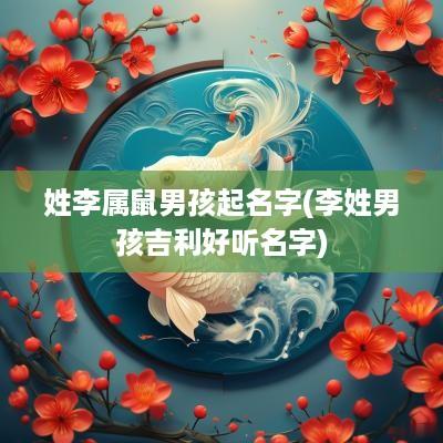 姓李属鼠男孩起名字(李姓男孩吉利好听名字)