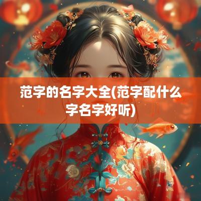 范字的名字大全(范字配什么字名字好听)