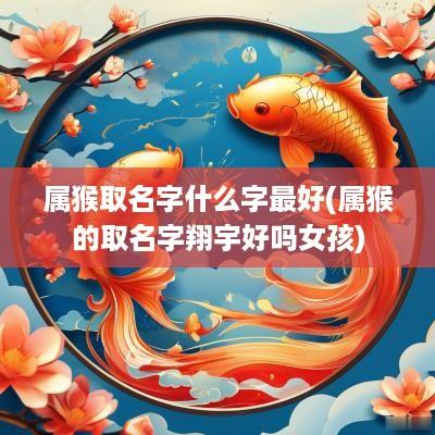 属猴取名字什么字最好(属猴的取名字翔宇好吗女孩)