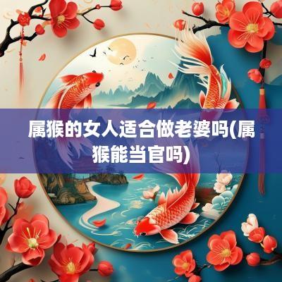 属猴的女人适合做老婆吗(属猴能当官吗)