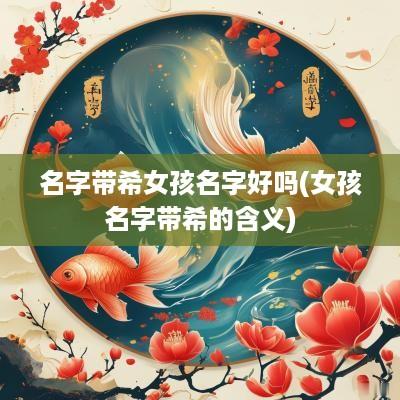 名字带希女孩名字好吗(女孩名字带希的含义)