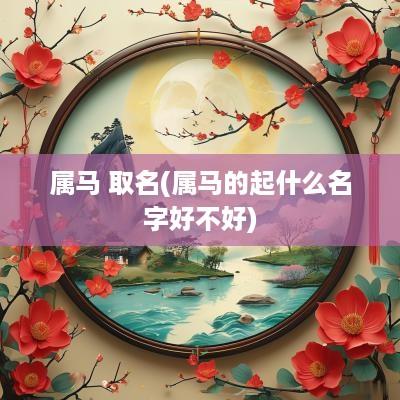 属马 取名(属马的起什么名字好不好)
