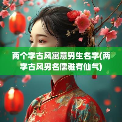 两个字古风寓意男生名字(两字古风男名儒雅有仙气)