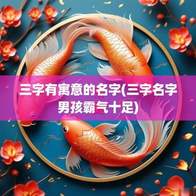 三字有寓意的名字(三字名字男孩霸气十足)