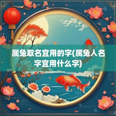 属兔取名宜用的字(属兔人名字宜用什么字)