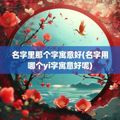 名字里那个字寓意好(名字用哪个yi字寓意好呢)
