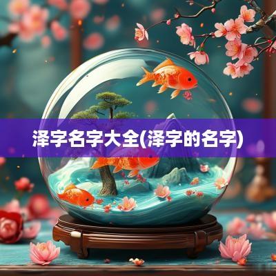 泽字名字大全(泽字的名字)