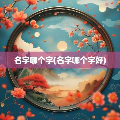 名字哪个字(名字哪个字好)