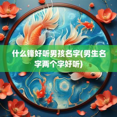 什么锋好听男孩名字(男生名字两个字好听)
