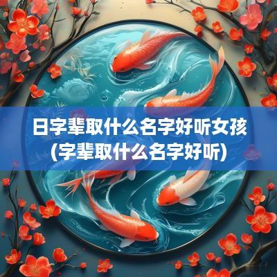 日字辈取什么名字好听女孩(字辈取什么名字好听)