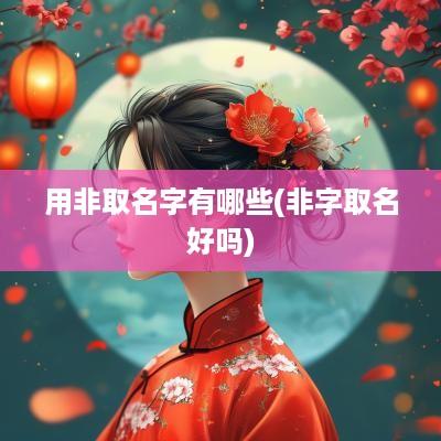 用非取名字有哪些(非字取名好吗)