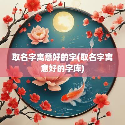 取名字寓意好的字(取名字寓意好的字库)