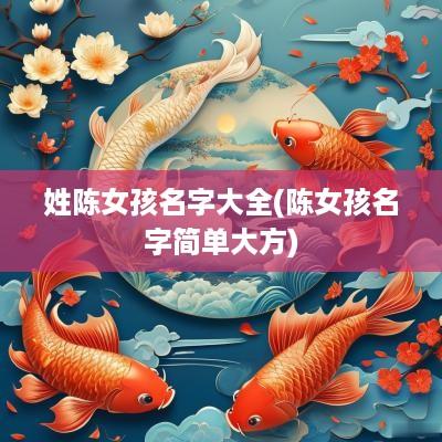 姓陈女孩名字大全(陈女孩名字简单大方)