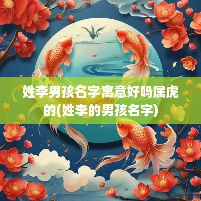 姓李男孩名字寓意好吗属虎的(姓李的男孩名字)