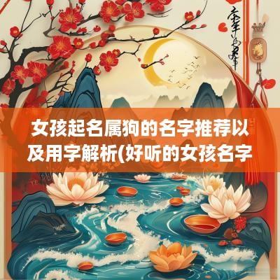 女孩起名属狗的名字推荐以及用字解析(好听的女孩名字属狗)